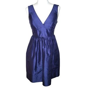 J. Crew Weddings & Parties Hope Dress in Navy Blue Raw Silk Dupioni 0